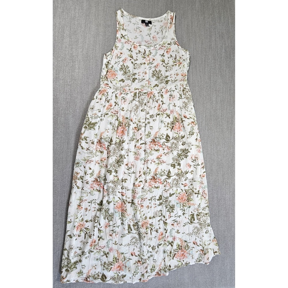 Frye Midi Dress Women's Small Pink Green Floral‎ Sleeveless  Boho Cottage